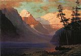 Albert Bierstadt Evening Glow, Lake Louise painting